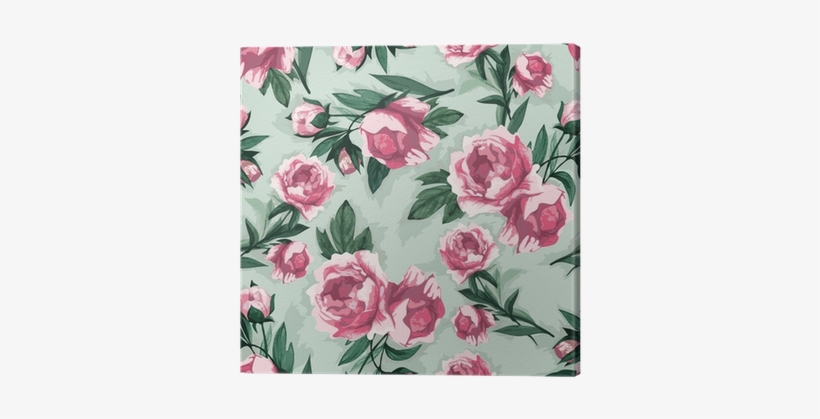 Seamless Floral Pattern With Of Pink Roses, Watercolor - Pineapple ...