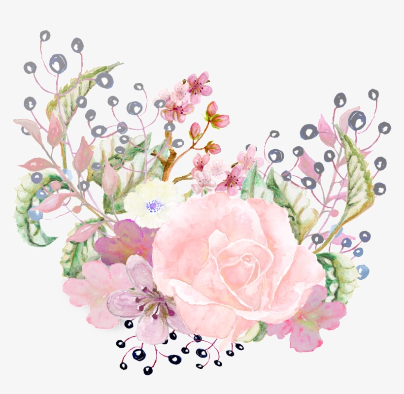 Hand Painted Pink Rose Png Transparent - Portable Network Graphics, transparent png #1571120