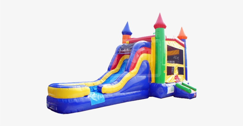 Castle Combo Waterslide - Bounce House Water Slide Combo, transparent png #1571662
