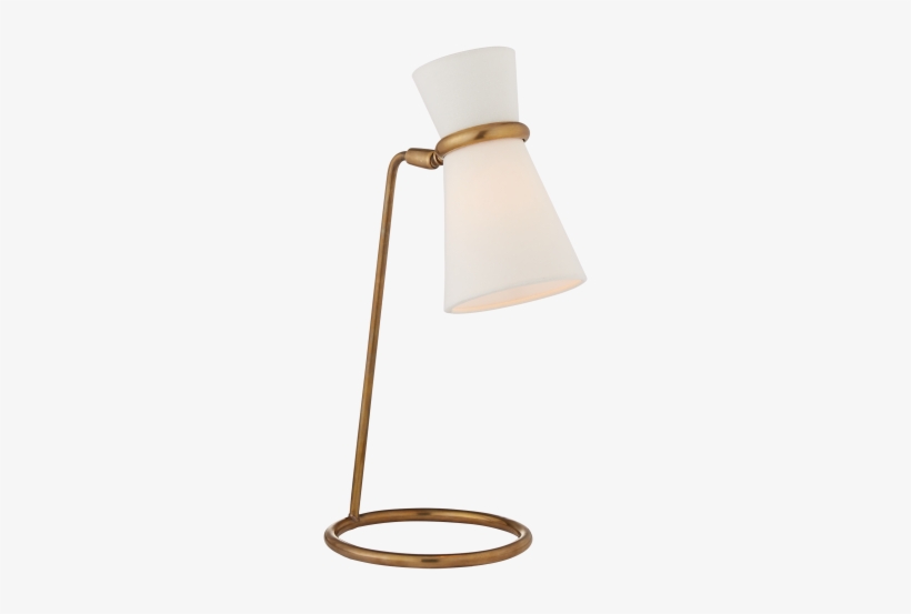 Clarkson Table Lamp In Hand-rubbed Antique Brass With - Tischleuchte Paulo, Aerin, Gold, Weiß, B 20 Cm X H, transparent png #1571956