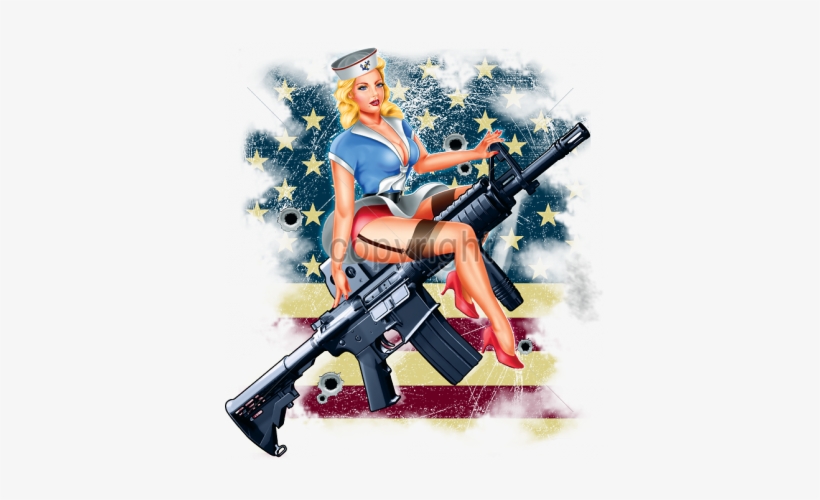 Pin Up Girl W Guns, transparent png #1572420