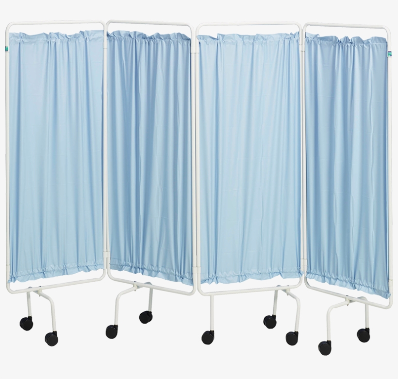 Shown With Polyester Curtains - Hospital Curtain On Wheels, transparent png #1573848