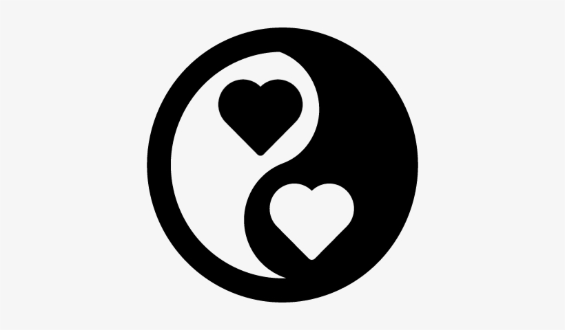 Yin And Yang With Hearts Vector - Yin Yang De Amor, transparent png #1573872