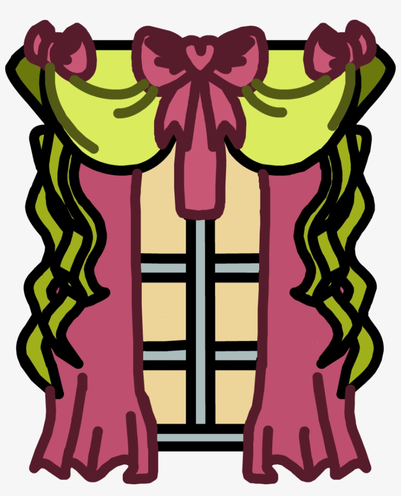 Pink Curtains Icon - Curtain, transparent png #1574100