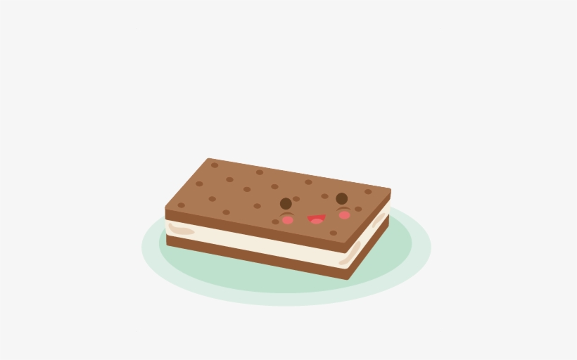 Happy Ice Cream Sandwich Svg Scrapbook Cut File Cute - Chocolate, transparent png #1574206