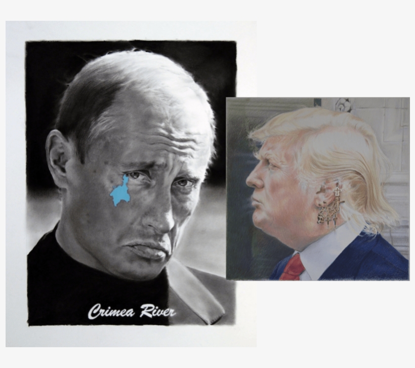 Crimea River Vladamir Putin Donald J Trump 2016 - Colored Pencil, transparent png #1574578