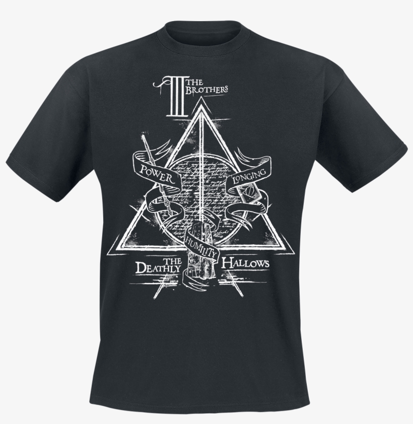 Null Deathly Hallows Black T-shirt 356755 Hmnqrci - Deathly Hallows, transparent png #1576914