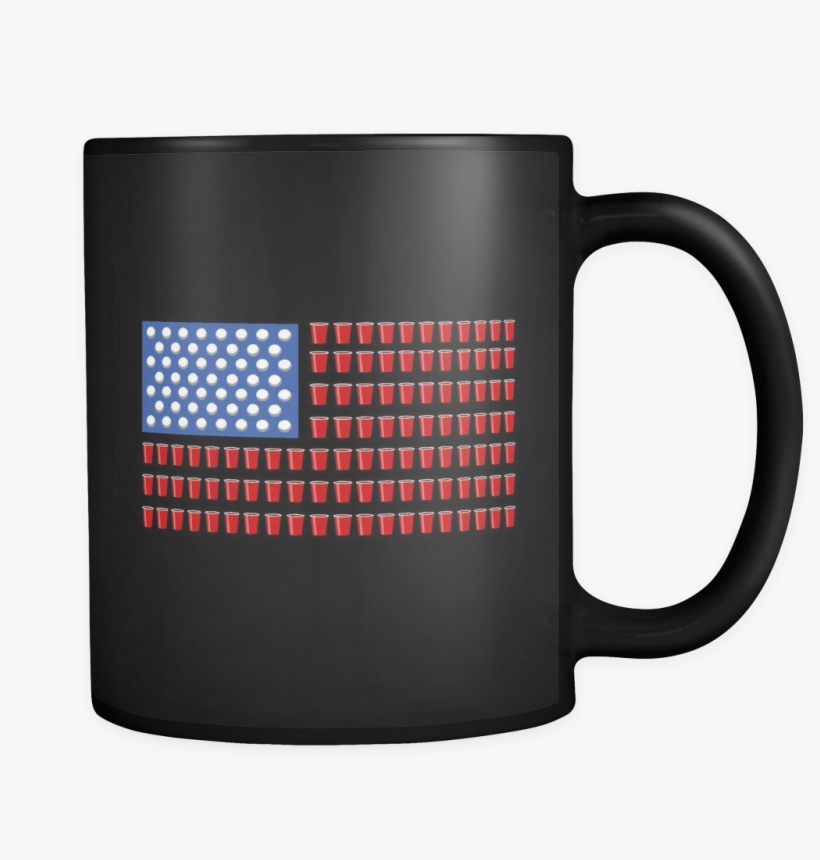 Beer Pong American Flag Black Mug - Lord Of The Cats Mug, transparent png #1576960