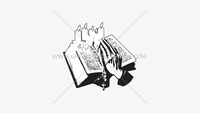 Pray With Bible - Printed T-shirt, transparent png #1577423