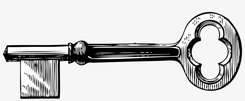 Drawing Line Art Skeleton Key - Vintage Key Clipart, transparent png #1578393