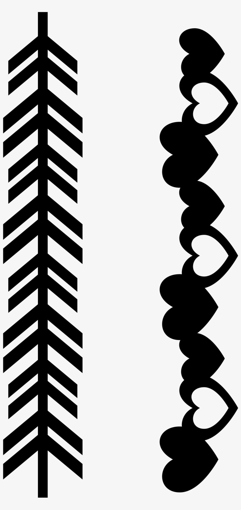 Download - Black And White Arrow Border, transparent png #1578997