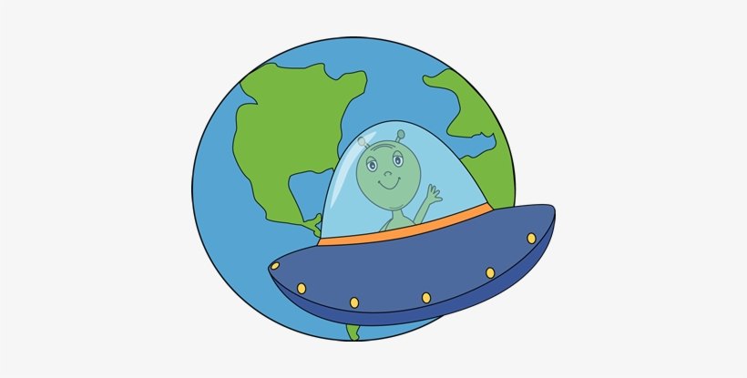 Ufo Clipart Funny Alien - Alien On Earth Cartoon, transparent png #1581257