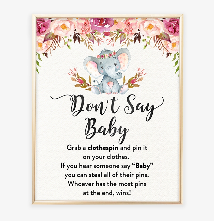 Elephant Baby Shower Games Don't Say Baby Printable - Make Baby A Headband, transparent png #1582157