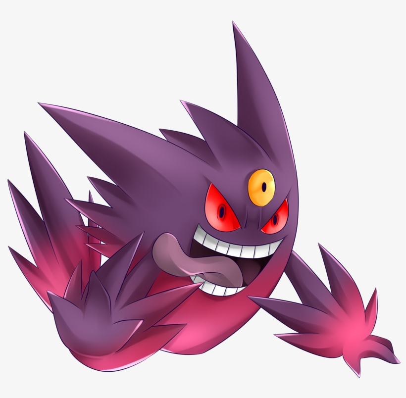 Shiny Mega Gengar Pokédex - Mega Gengar, transparent png #1582202