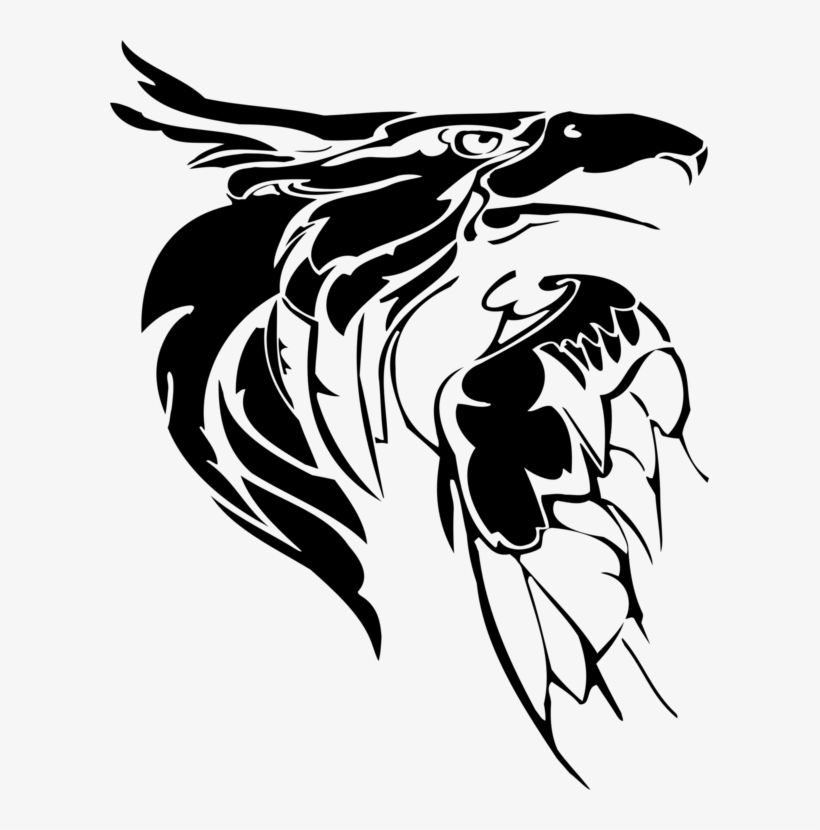 Drawing Line Art Bald Eagle Eagle Feather Law - Cabeza De Aguila Dibujo Png, transparent png #1582471