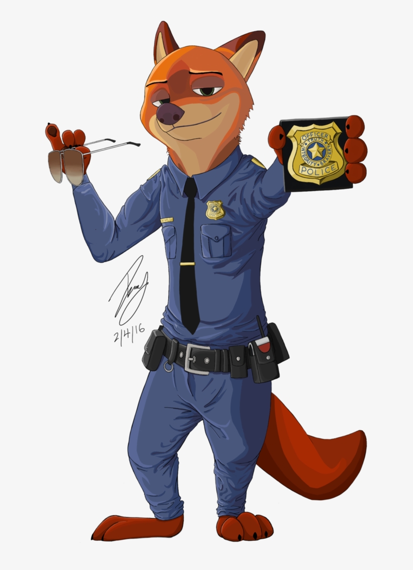 Nick Wilde On Twitter - Nick Wilde Police Officer, transparent png #1582595