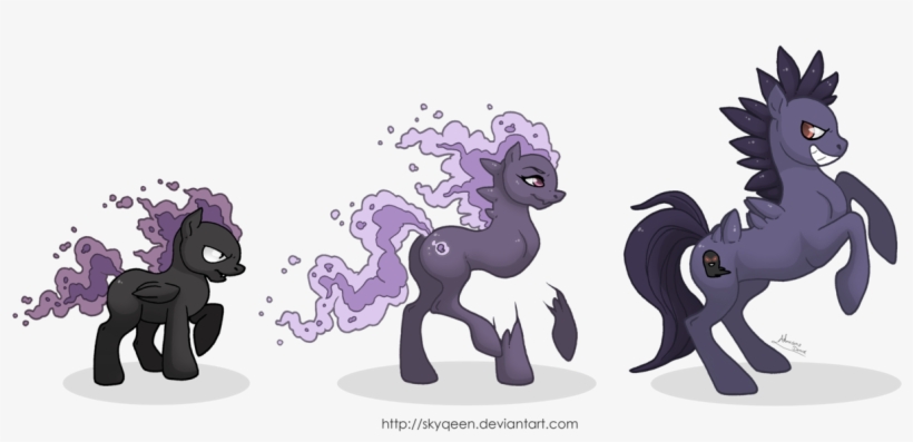 Mysweetqueen, Evolution Chart, Gastly, Gengar, Haunter, - Pokemon My Little Pony, transparent png #1582623