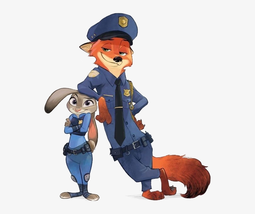 Zootopia Nick Png Png Library Stock - Zootopia Officer Nick And Judy, transparent png #1582691