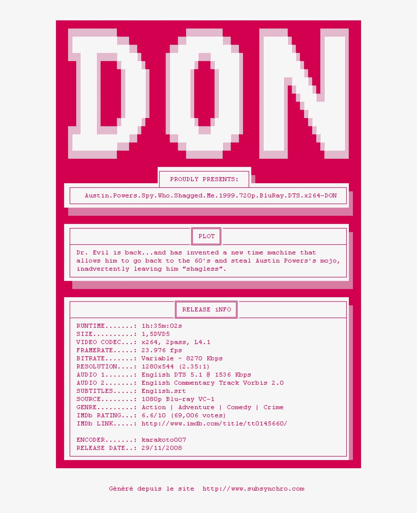 Nfo De La Release Austin - Carmine, transparent png #1582695