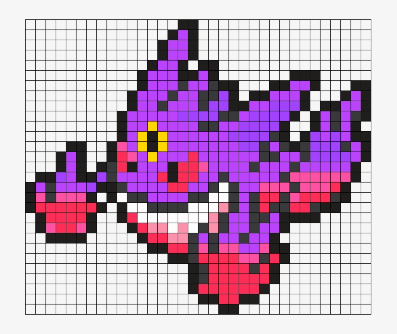 Mega Gengar Pokemon Bead Pattern Perler Bead Pattern - Mega Gengar Pixel Art, transparent png #1582977