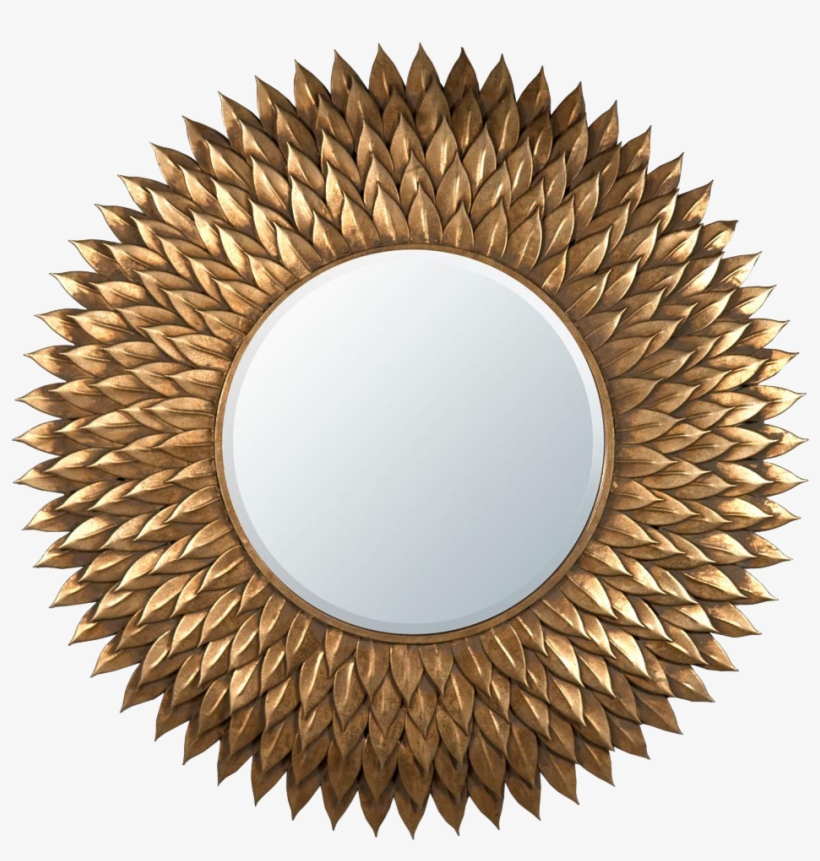 Golden Mirror Frame Png Download Image - Metal Leaf Mirror, transparent png #1583302