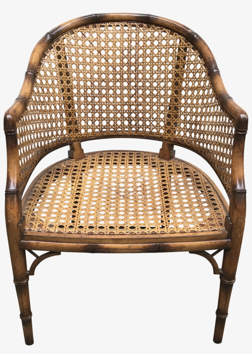 Faux Bamboo With Caning Accent Chair - Chair, transparent png #1583472