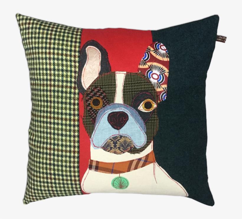 Pierre The French Bulldog Hand Made Pillow - French Bulldog Cushion, transparent png #1583593