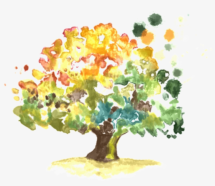 Cartoon Hand Painted Hd Beautiful Creative Tree Vector - Portable Network Graphics, transparent png #1584041