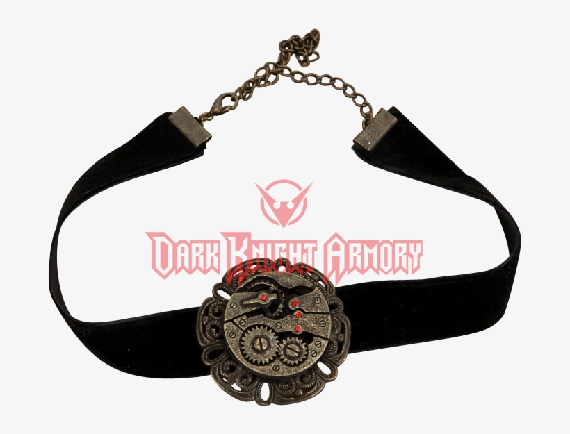 Black Steampunk Gear Choker - Steampunk Antique Gear Black Velvet Choker, transparent png #1585180