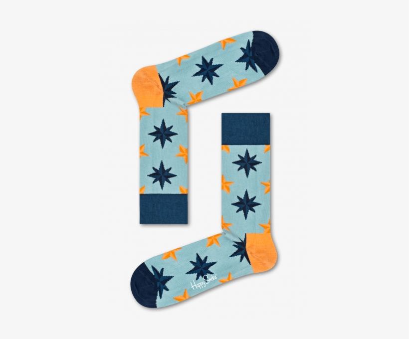 Nautical Star Sock - Happy Socks Nautical Star Socks - Navy Blue, transparent png #1585474