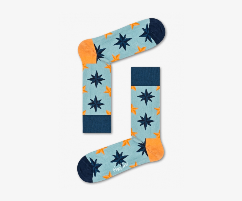 Nautical Star Sock - Happy Socks Nautical Star Socks - Navy Blue, transparent png #1585474