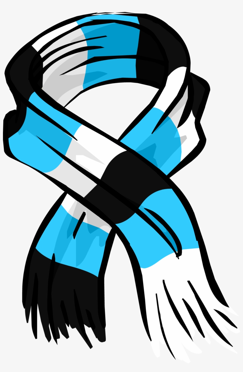 Blue Striped Scarf Png Image - Club Penguin Scarf, transparent png #1585739