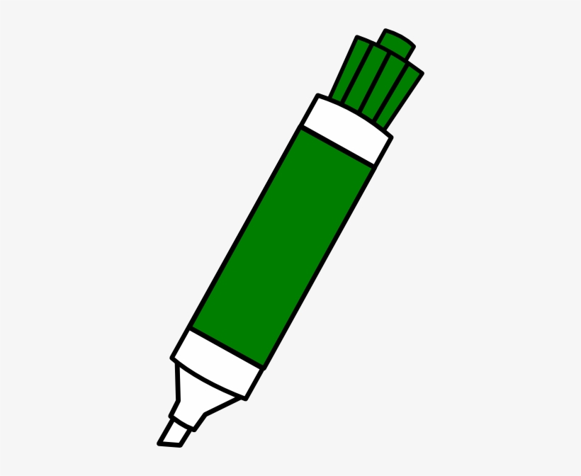 Green Dry Erase Marker Art At Clker - Marker Clip Art, transparent png #1585901