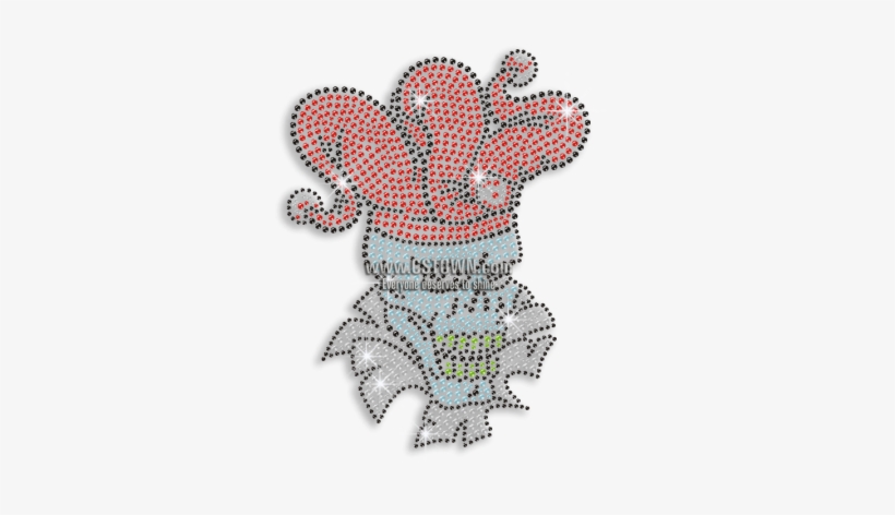 Cheap Custom Iron Rhinestone Motif Red Clown Hat Skull - Craft, transparent png #1585929
