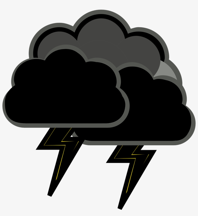 Cloud, Thunderstorm, Lightning, Weather, Rain - Black Cloud With Lightning, transparent png #1586484
