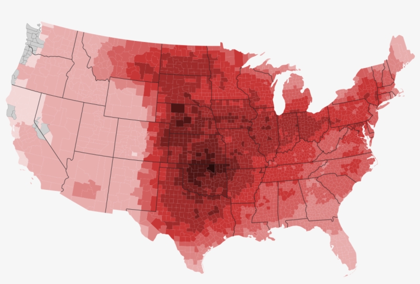 Thunderstorm Risk Map Usa, transparent png #1586538