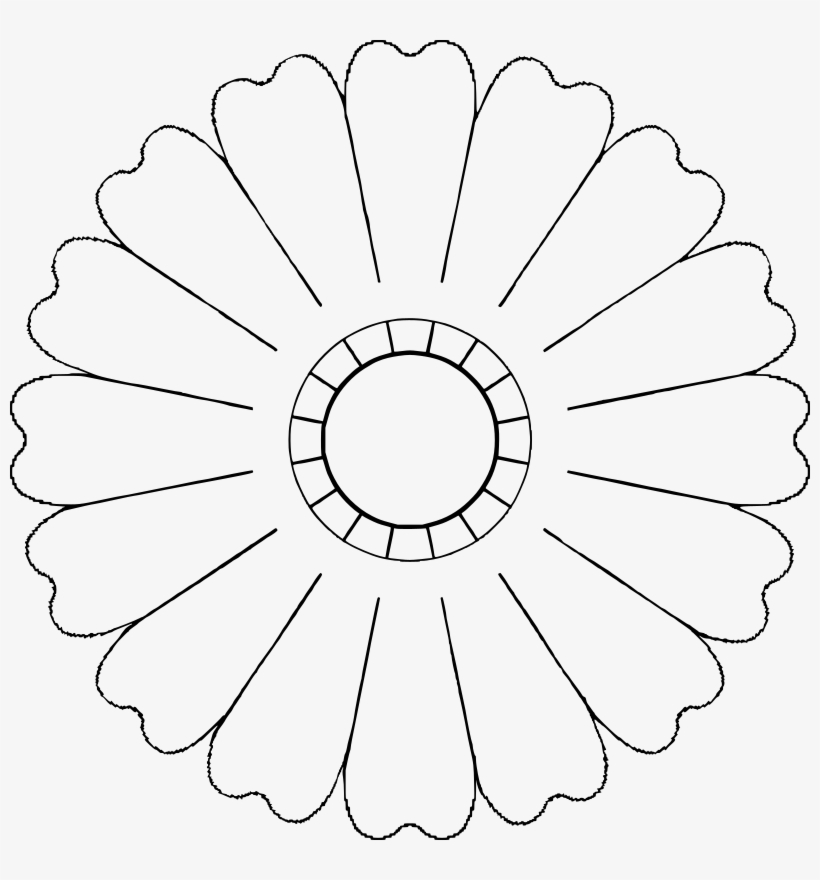 Medium Image - 12 Petal Flower Outline, transparent png #1586920