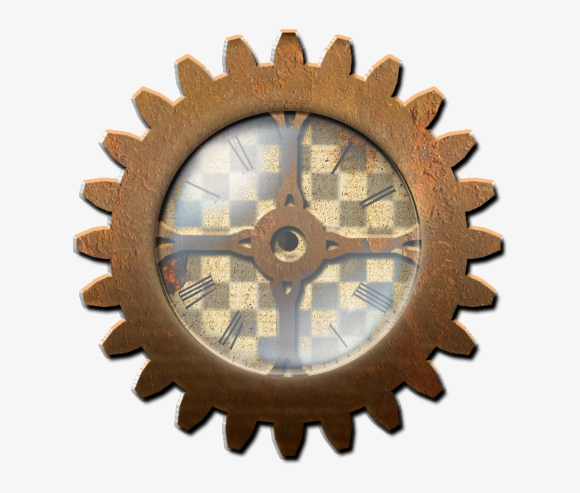 Image Library Gear With Clock Stock By Valerianastock - Steampunk Gear Transparent Background, transparent png #1586952