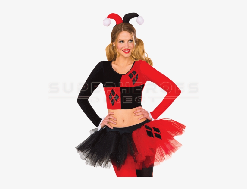 Adult Harley Quinn Crop Top - Harley Quinn Costume, transparent png #1587447