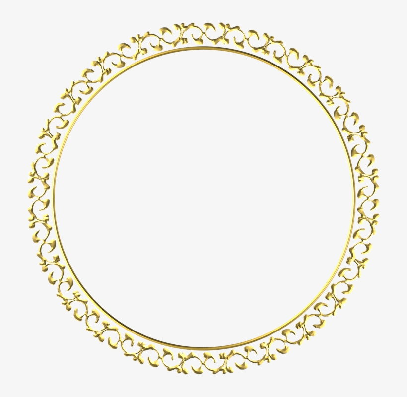 Gold Frame Round Free Image On Pixabay - Oval Rope Outline, transparent png #1587481