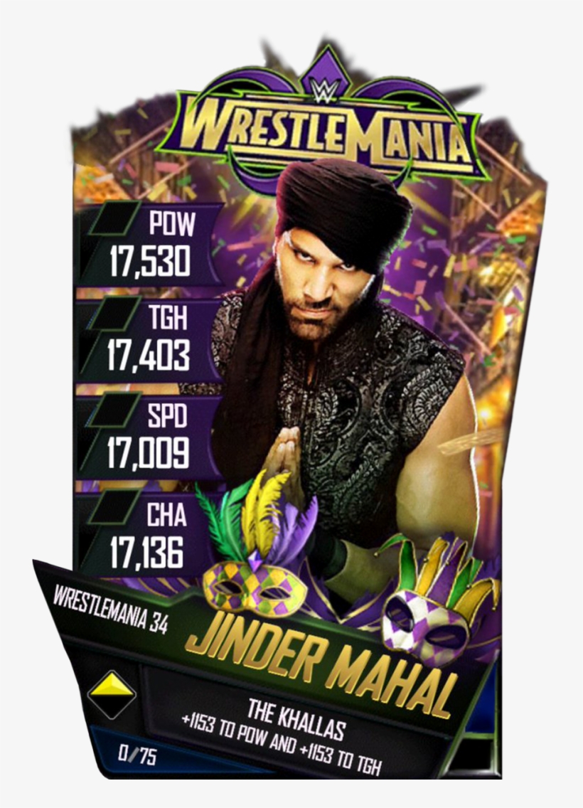 Jindermahal S4 19 Wrestlemania34 - Wwe Supercard Wrestlemania 34 Cards, transparent png #1588118