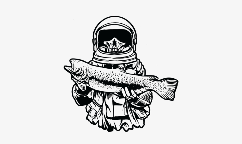 Astronaut Fishing Gothic T - Fish Design In Shirt, transparent png #1588913