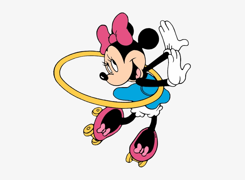 Minnie Mouse Skating And Doing The Hula-hoop At The - Minnie Mouse Hula Hoop, transparent png #1589882