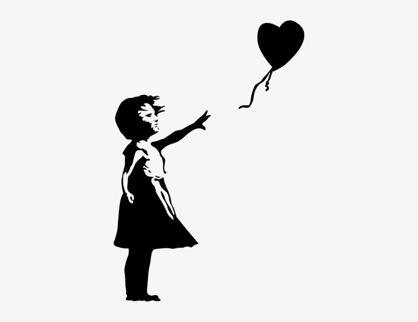 Girl With Balloon Banksy Silhouette Decal - Banksy Balloon Girl, transparent png #1590262