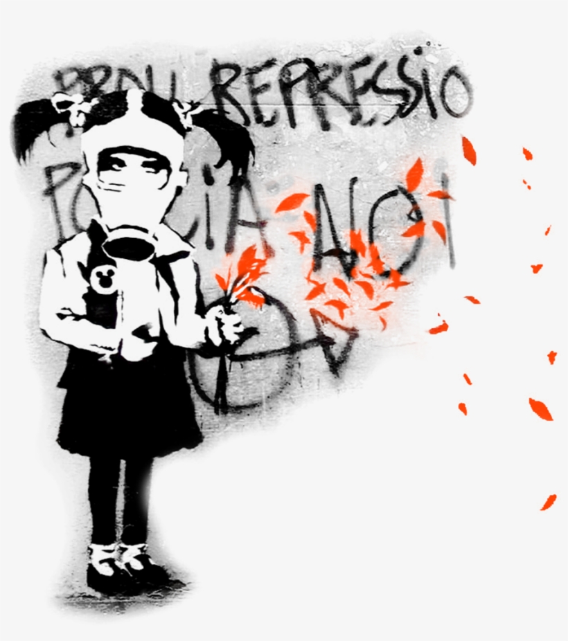 Banksy Gas Mask Girl, transparent png #1590278