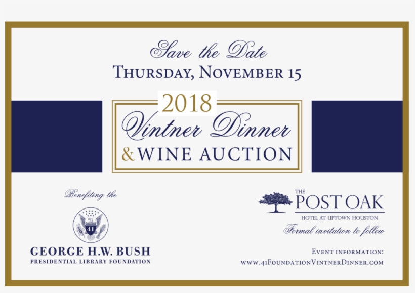 Bushvintnerdinner2018 Std4 1 - George W. Bush, transparent png #1590509