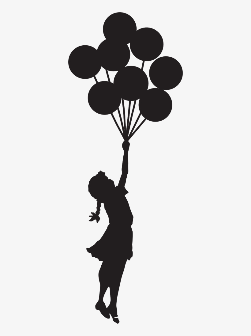 Girl With Balloons Banksy Laptop Sticker - Banksy Balloon Girl, transparent png #1590615