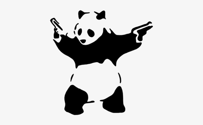 Vinilo Decorativo Panda Con Pistolas - Panda Gun, transparent png #1590664