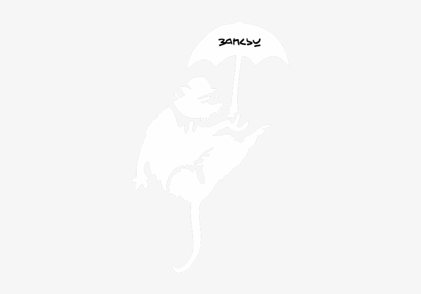 If You Are A Human And Are Seeing This Field, Please - Banksy Flying Rat Black (glow In The Dark) Medium (uk, transparent png #1590693