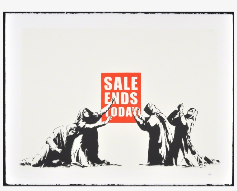 Sale Ends Today By Banksy - Sale Ends Today Canvas Artwork Print By Banksy, transparent png #1590757